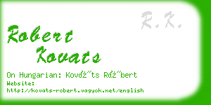 robert kovats business card